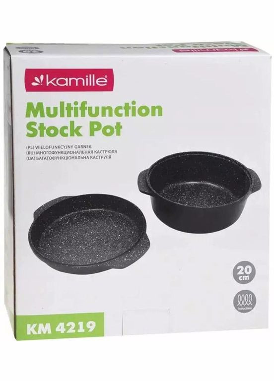 Каструля-гриль подвійна 2.5л Ø20см з антипригарним покриттям Kamille (372173382)