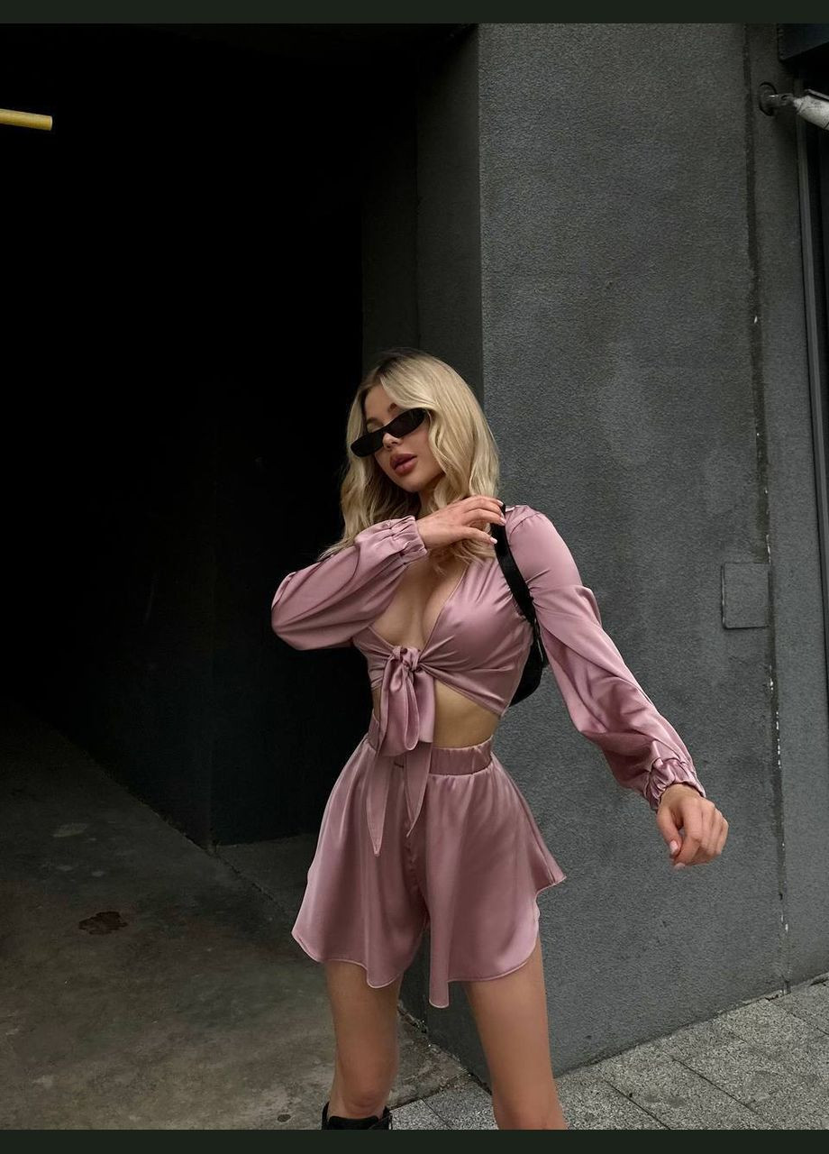 Женский шелковый костюм с топом и шортами. Avanti (336154953)