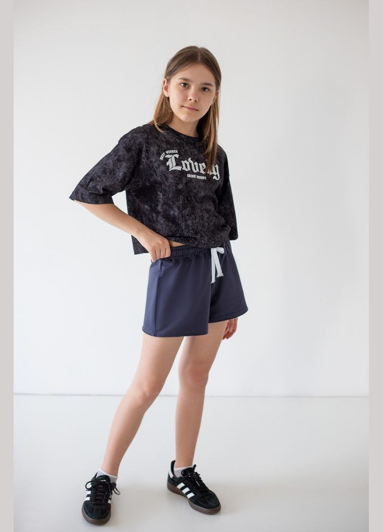 Шорты для девочек 03-2983-144 158 см графитовый Авекстекс (331622989)