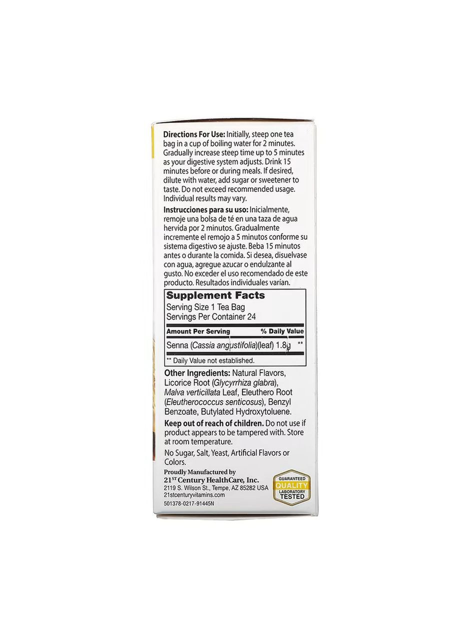 Slimming Tea - 24 bag Honey Lemon 21st Century (371777085)