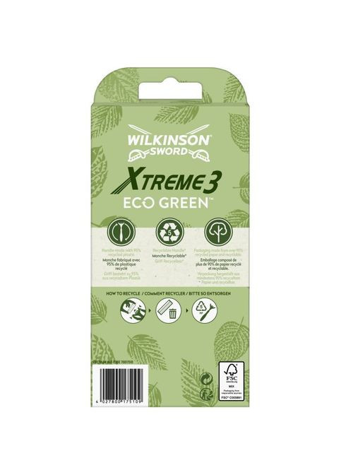 Бритва Xtreme3 Eco Green 4шт. (4027800175000) Wilkinson Sword Xtreme3 Eco Green 4 шт. (349822540)