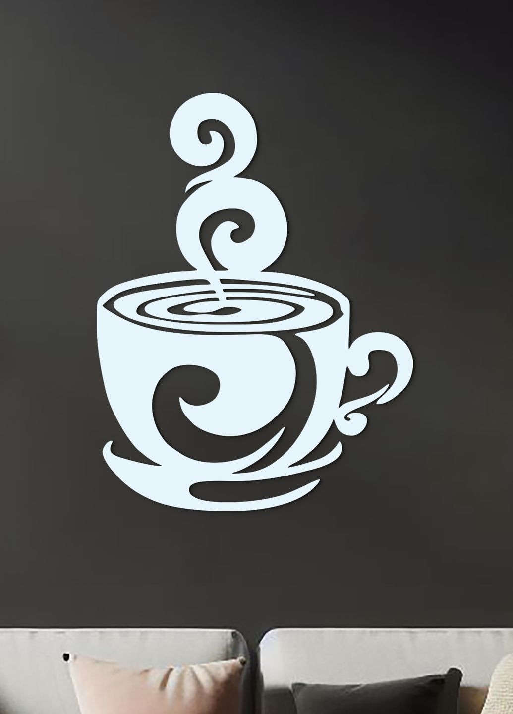 Сучасна картина на кухню, дерев'яний декор для дому "Кава на двох", декоративне панно 35х28 см Woodyard (291843312)