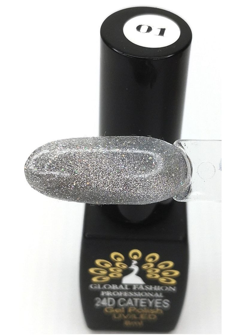 Гель-лак Global №1 світловідбиваюче котяче око 8мл. CatEyes Global Fashion (297923542)