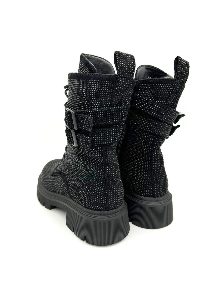 Черевики жіночі зимові чорні із стразами. Fashion (366427191)