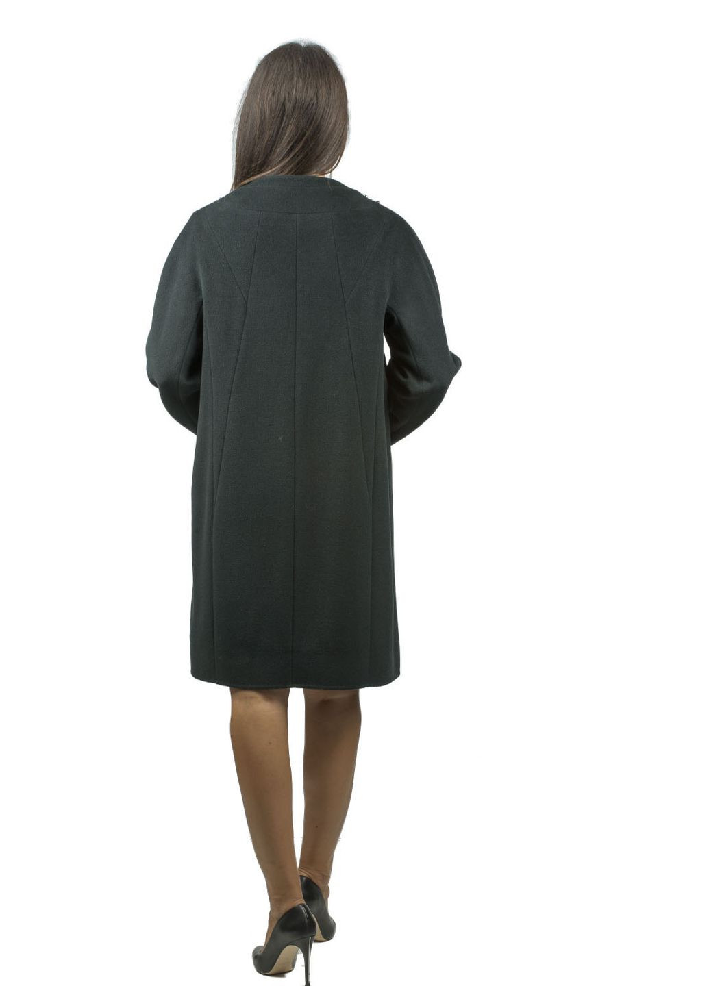 Зелене демісезонне Ошатне жіноче вовняне пальто з хутром песця, колір Bella Bicchi (зелений, ), 39701 No Brand