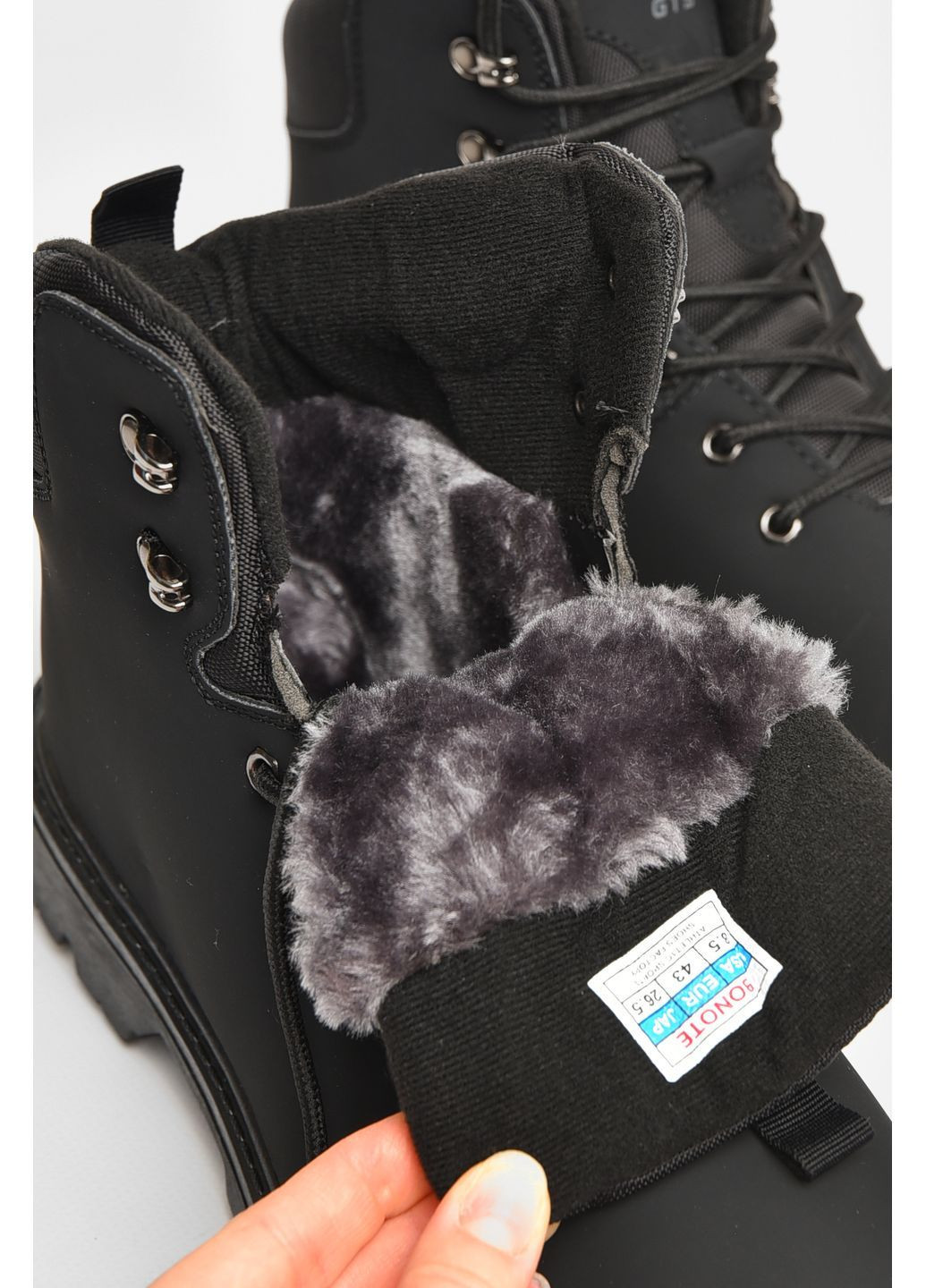 Черевики чоловічі зимові на хутрі чорного кольору Let's Shop (362082664)