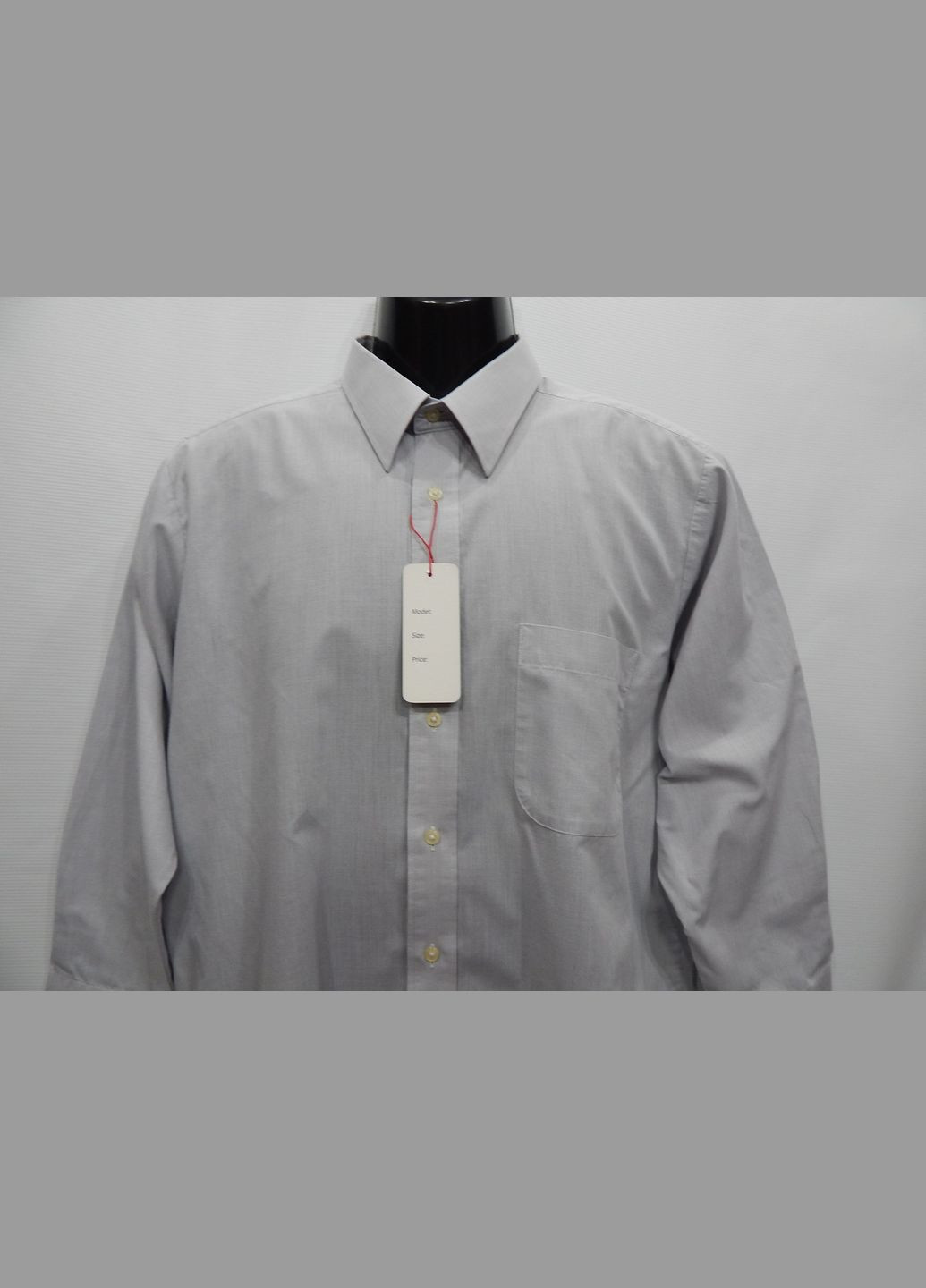 Серая классическая рубашка в клетку No Brand