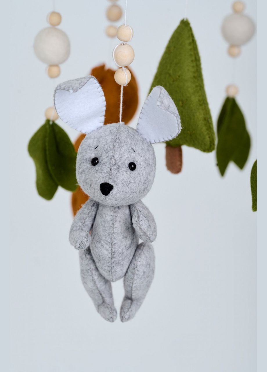 Дитячий музичний мобіль на ліжечко для немовлят WooolyWool «Лісові звірятка» з 35 мелодіями No Brand (342758002)