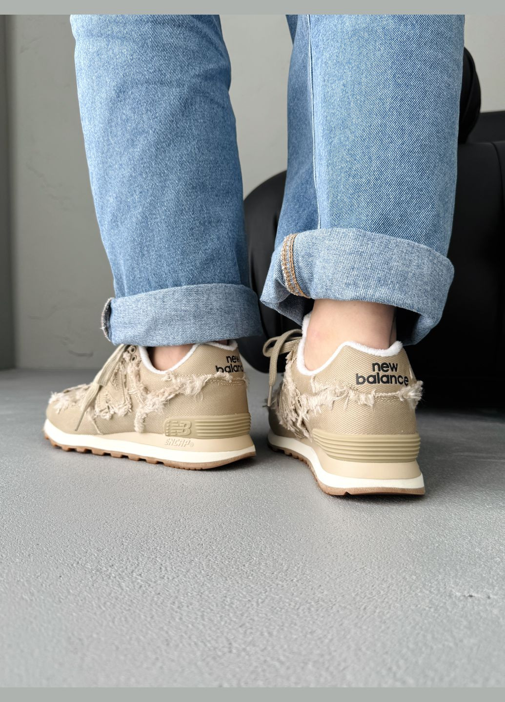 Кроссовки женские New Balance 574 x Miu Miu Beige | Нью Беланс 574 бежевые No Brand бежевые демисезоны (341485846)