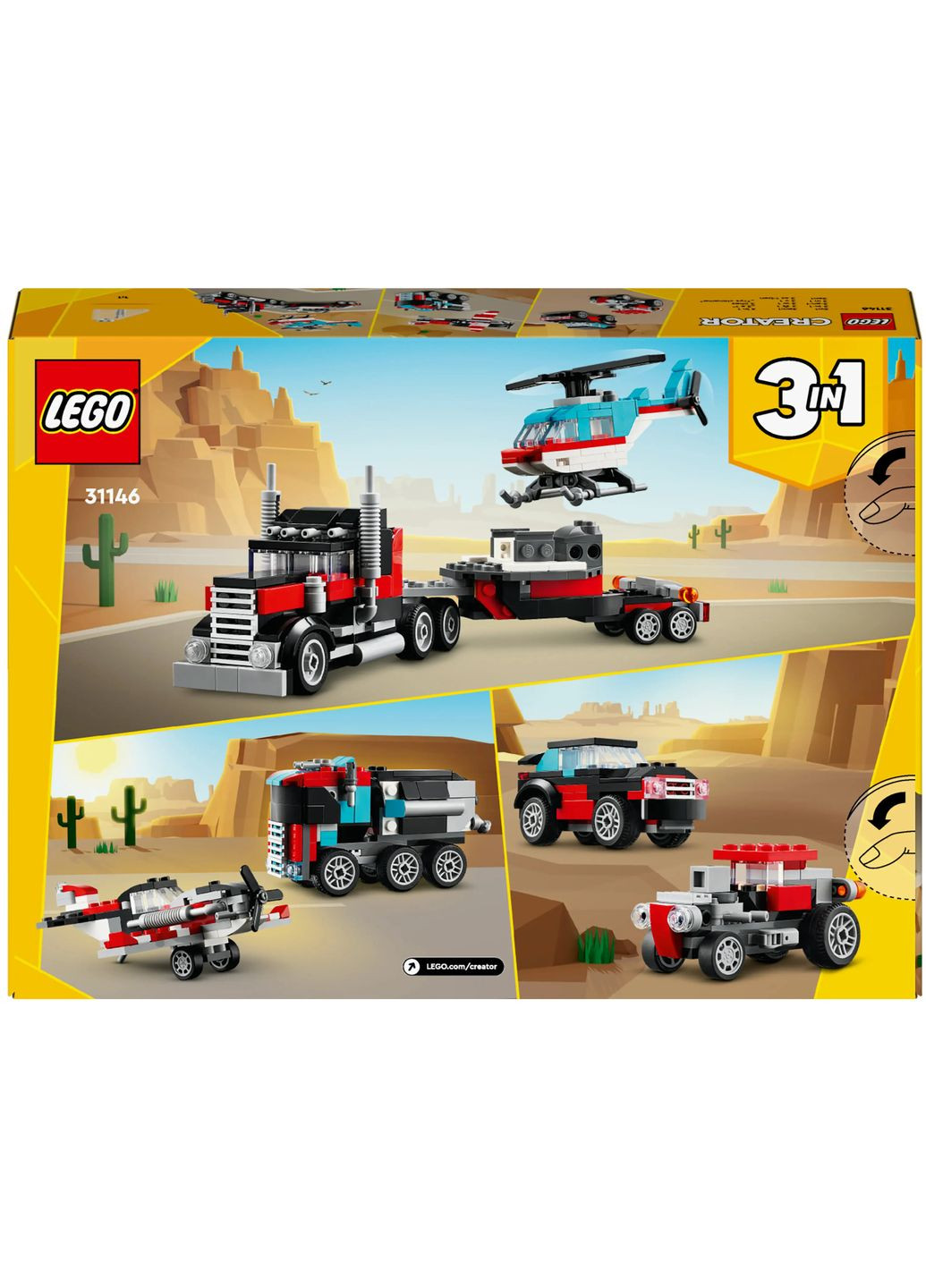 Конструктор Creator Бортова вантажівка з вертольотом, 270 деталей () Lego 31146 (328394065)