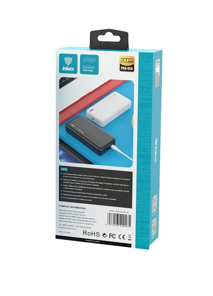 Внешний аккумулятор PBQ-02A PD+QC 3.0 20000 Inkax (387604178)