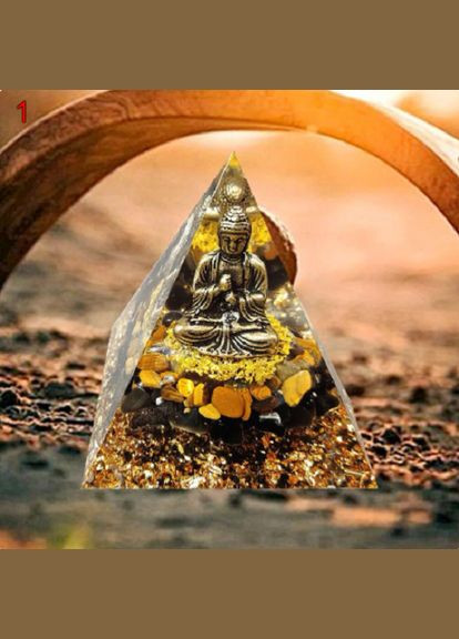 Органитовая энергетическая пирамида с аметистом природными кристалами статуэткой Будды Рейки Чакра Медитация No Brand (292260690)