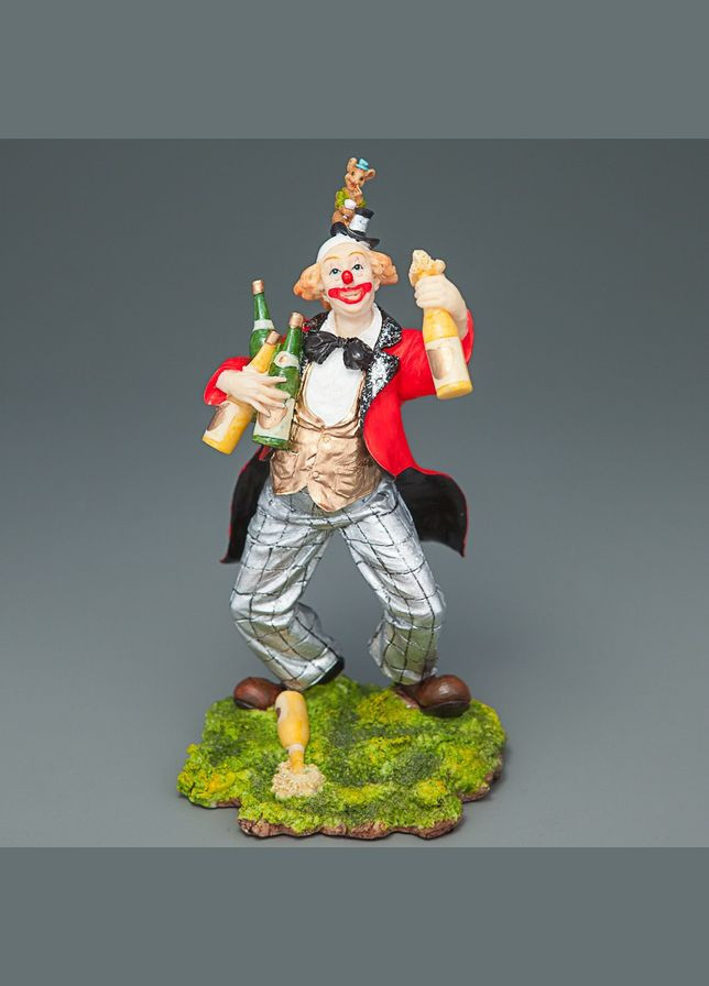 Статуэтка из полистоуна в подарочной упаковке Клоун с шампанским 15 см 172571 Veronese (302238986)
