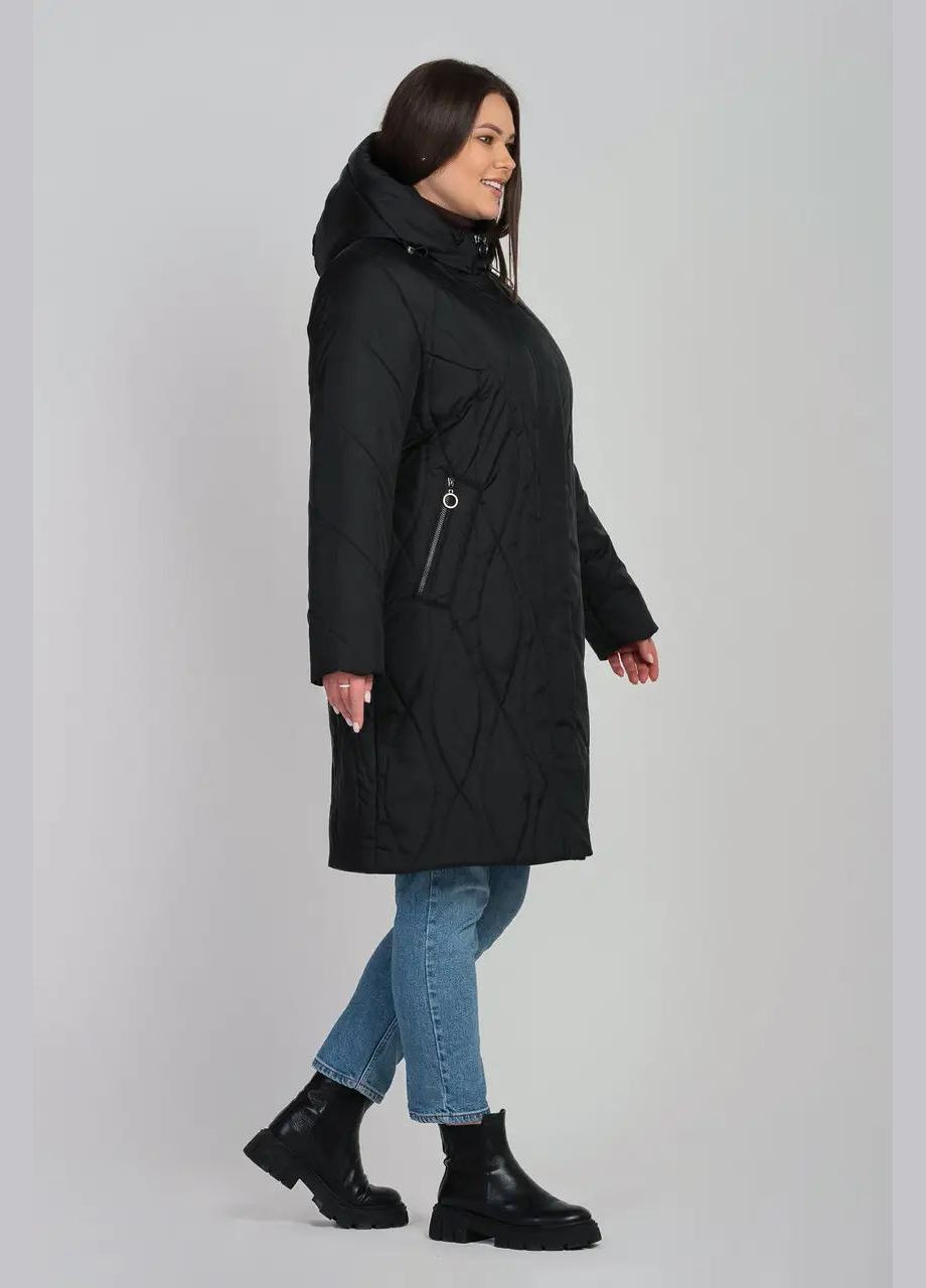 Чорна демісезонна демісезонна жіноча куртка великого розміру SK