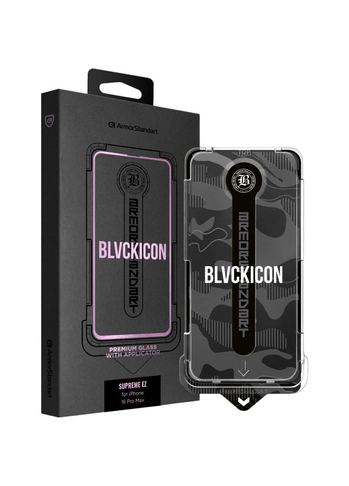 Защитное стекло Black Icon Supreme EZ для Apple iPhone 16 Pro Max + Аппликатор (ARM80850) ArmorStandart (323124380)