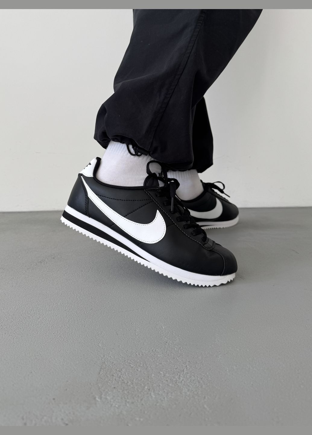 Чорні Осінні кросівки чоловічі і жіночі nike cortez black | найк кортез чорний No Brand