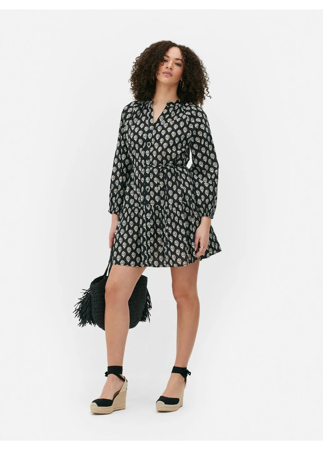 Черное платье лето,черный в узоры, Primark