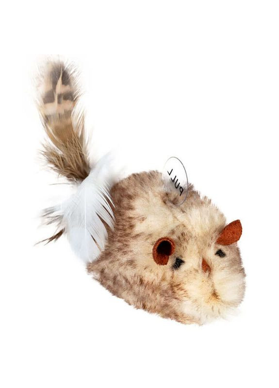 WAUCAT Fun Melodic - Іграшка Мишка зі штучного хутра із звуковим чипом для котів - 13 см Collar (327215542)