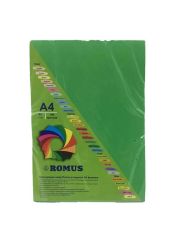 Бумага А4 80 г/м2 100л, green dark (R51390) Romus (399564567)
