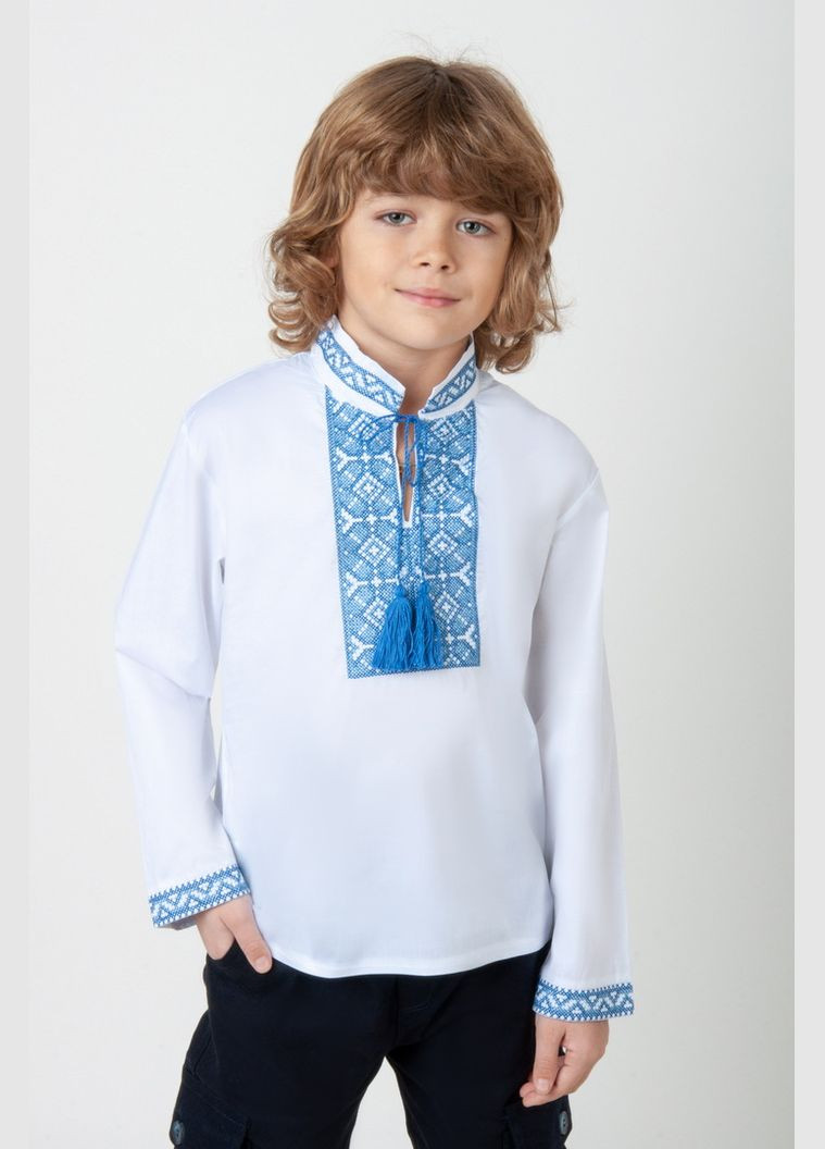 Белая вышиванка для мальчиков 04-2727-85в 104 см черный Авекстекс (331622801)