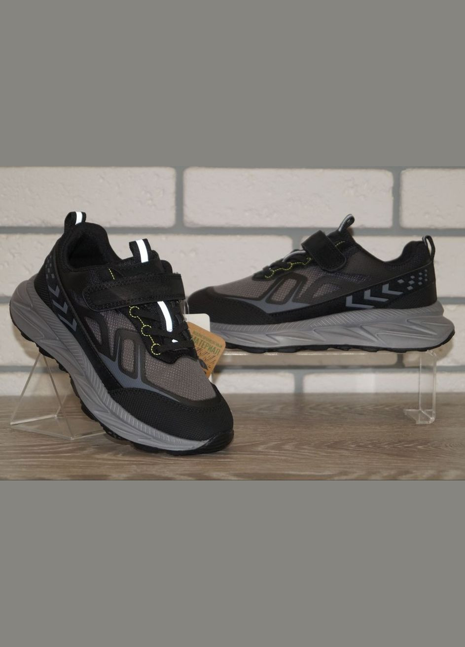 Цветные демисезонные кроссовки для мальчика демисезонные серые с черным Jong Golf