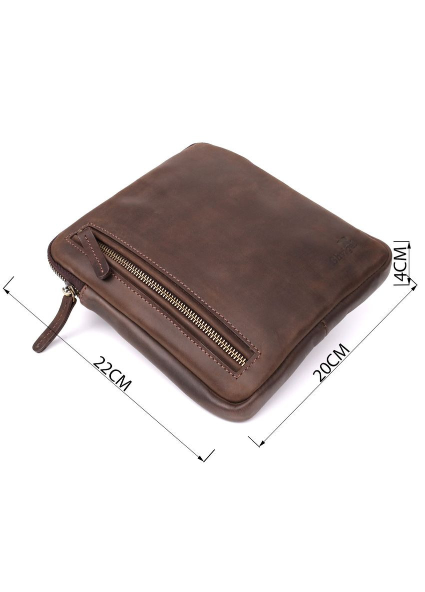 Практична сумка для чоловіків на плече з натуральної вінтажної шкіри 23149 Коричневий Shvigel (363968923)