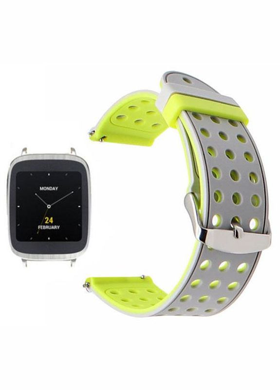 Двухсторонний ремешок с перфорацией для часов Asus ZenWatch 2 (WI501Q) - Grey&Yellow Primo (266914499)