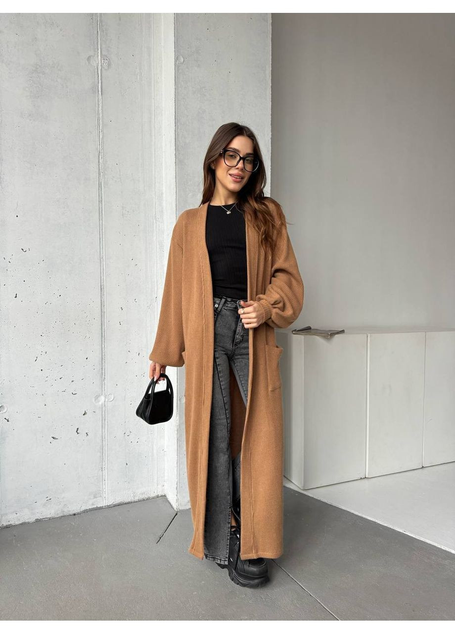 Светло-коричневый демисезонный кардиган MonCher