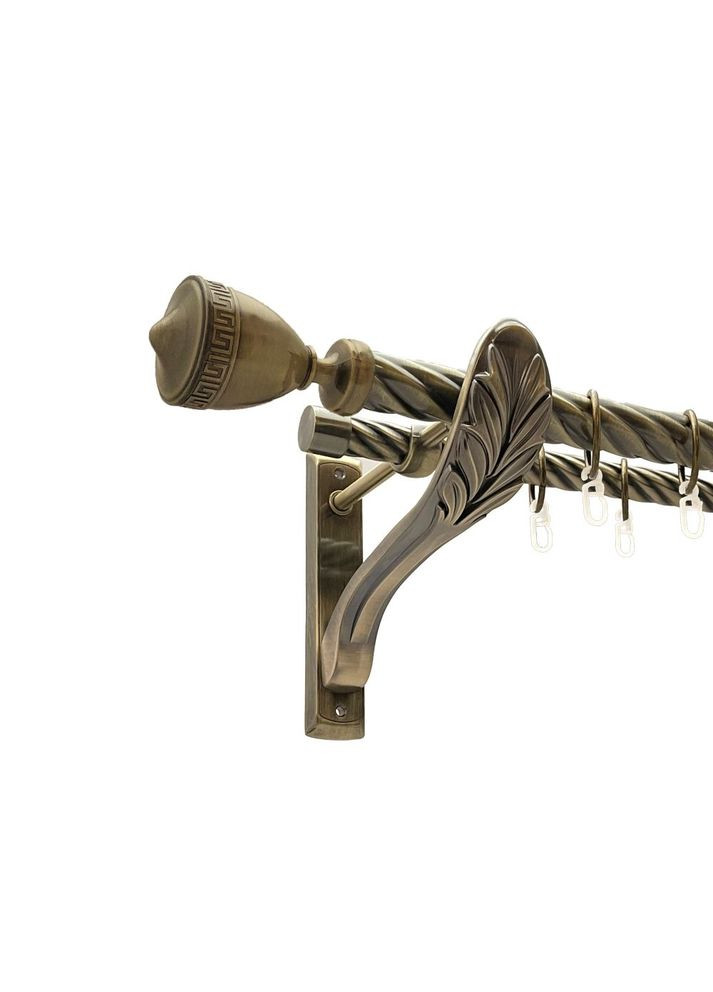 Карниз Афіна металевий дворядний ретро скручена труба Антик 25\19 мм 300 см (00-00018427) ORVIT (300692023)