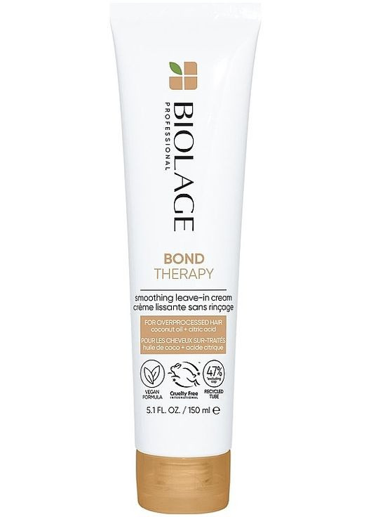Разглаживающий несмываемый крем для волос Bond Therapy Smoothing Leave-In Cream 150ml (1340008-9273601) Biolage (368660684)