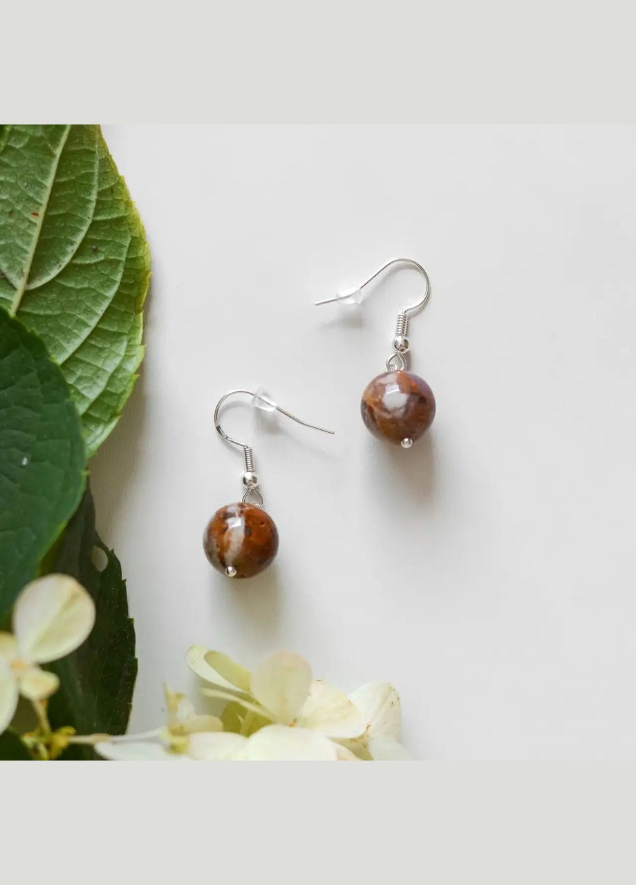 Сережки натуральний камінь Аметист Шеврон гладка кулька, швенза колір срібло фур-ра гіп-ний сплав d-10мм L-30мм No Brand Підвіски (305593765)