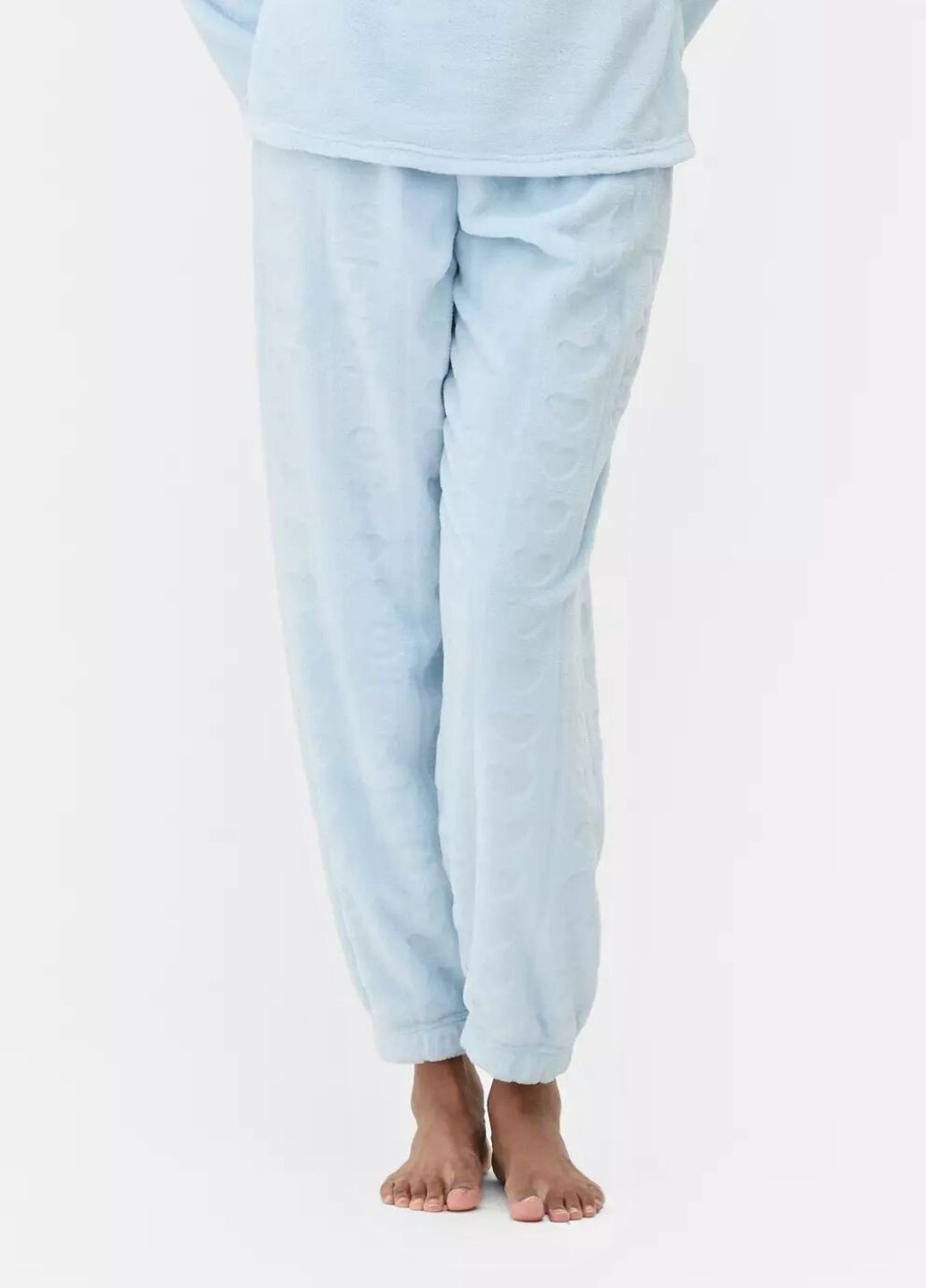 Голубая зимняя плюшевые пижамные штаны disney fleece для дома и сна молочный (8345) Primark