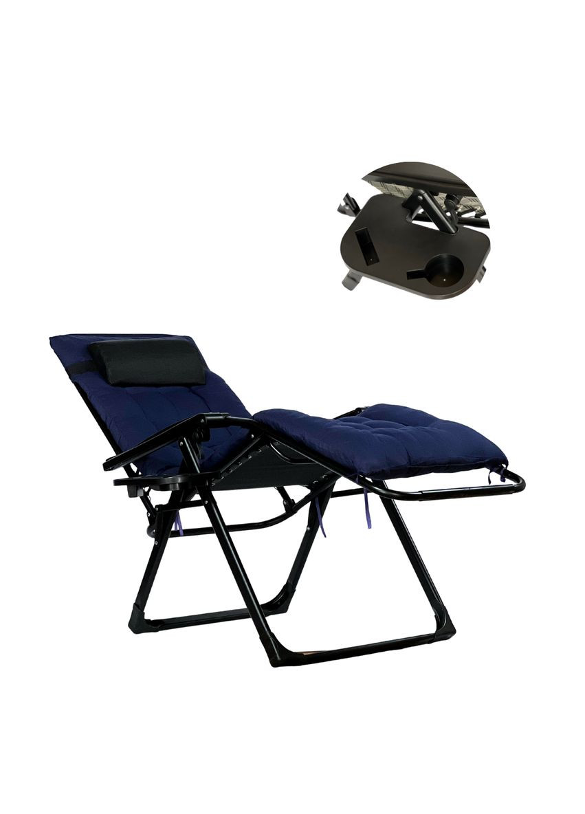 Комфортное кресло-шезлонг Zero Gravity Premium Plus Dark Navy Blue (LB-ZGC-K2-DNB) LEOBRO (346531628)