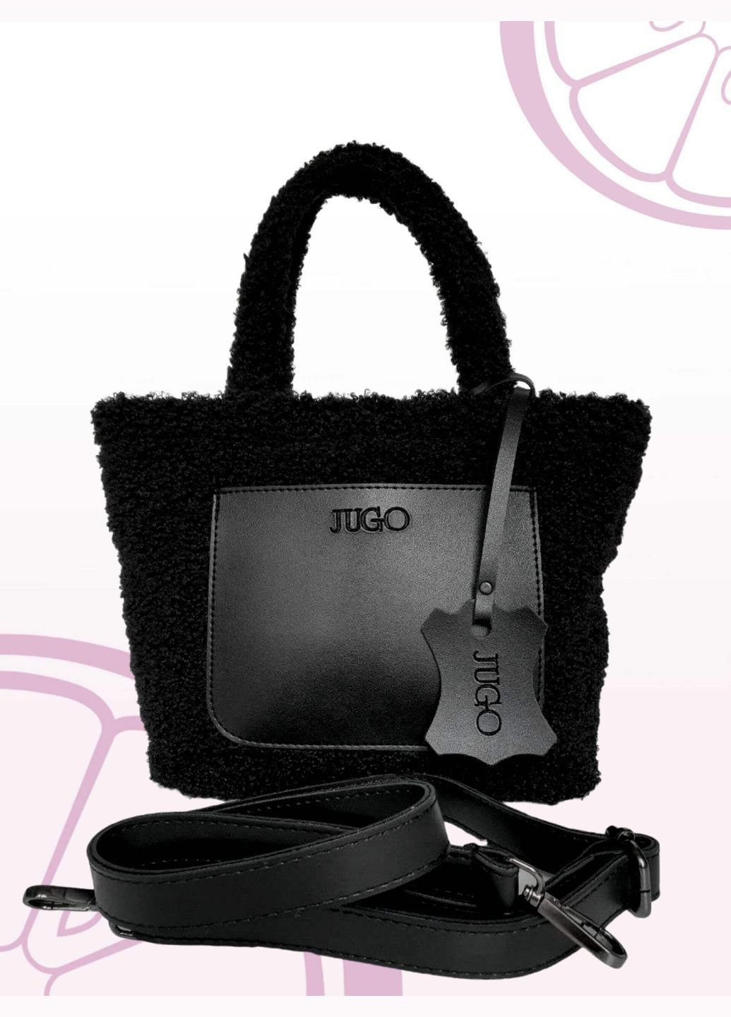 Женская меховая сумка-шопер бежевого цвета на зиму "Rami bag" искусственный мех и экокожа JUGO rami 1 (289869580)