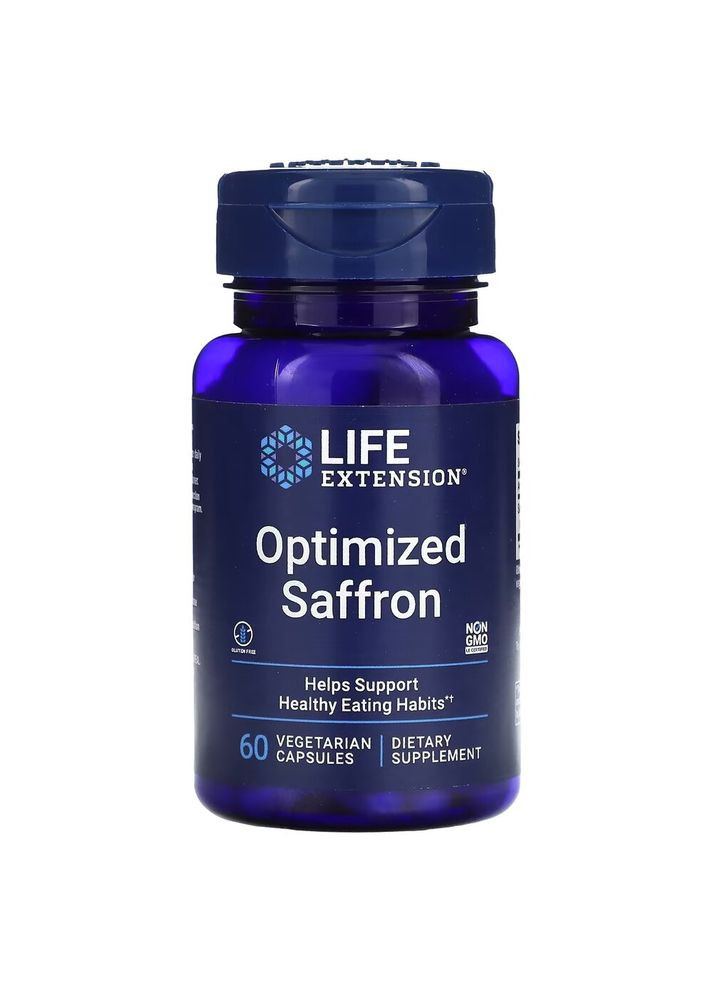 Екстракт шафрану Optimized Saffron, 60 вегакапсул для підтримки настрою та апетиту Life Extension (324419709)