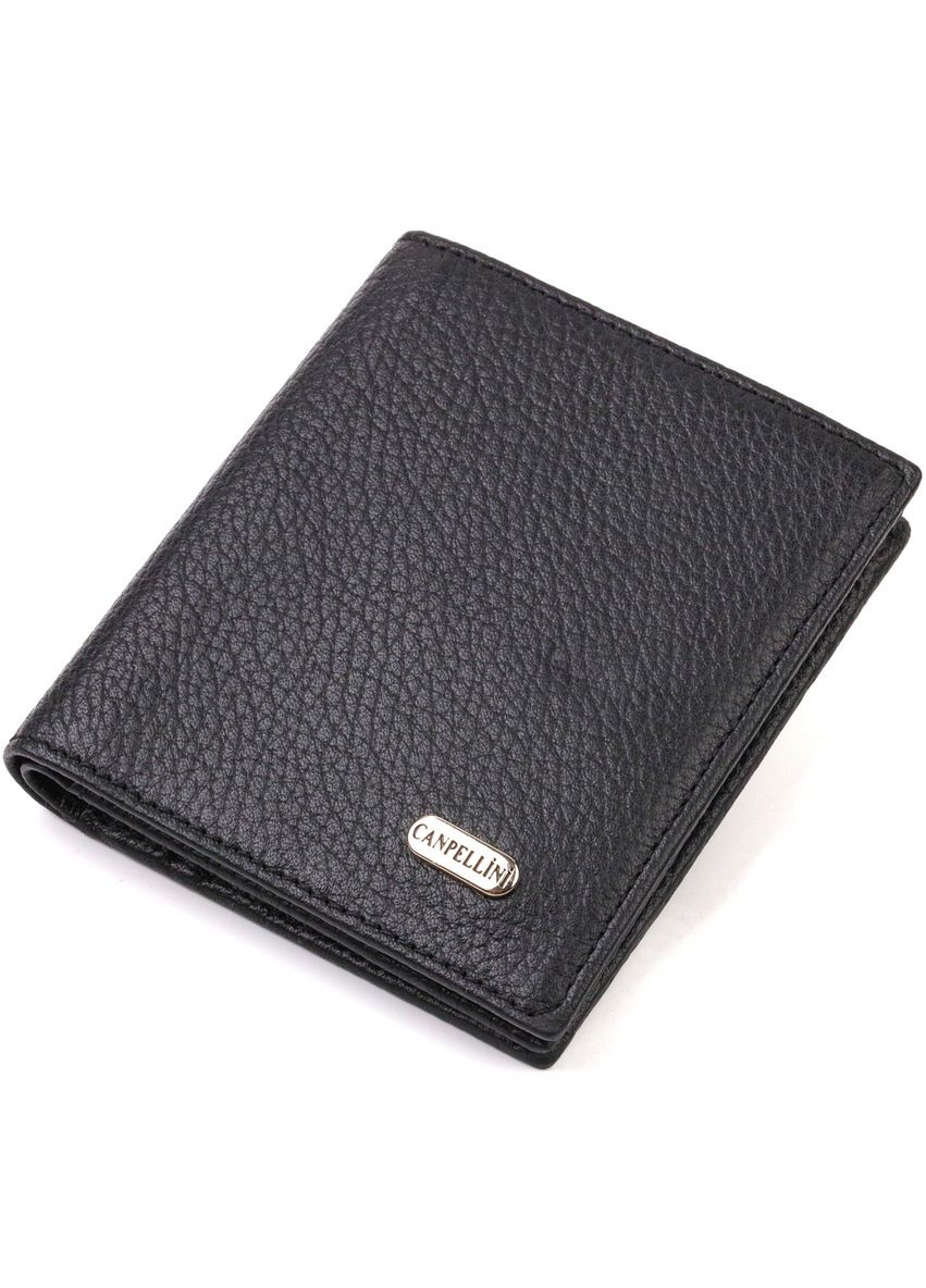 Классический портмоне для мужчин из натуральной зернистой кожи 21742 Черное Canpellini (331911136)