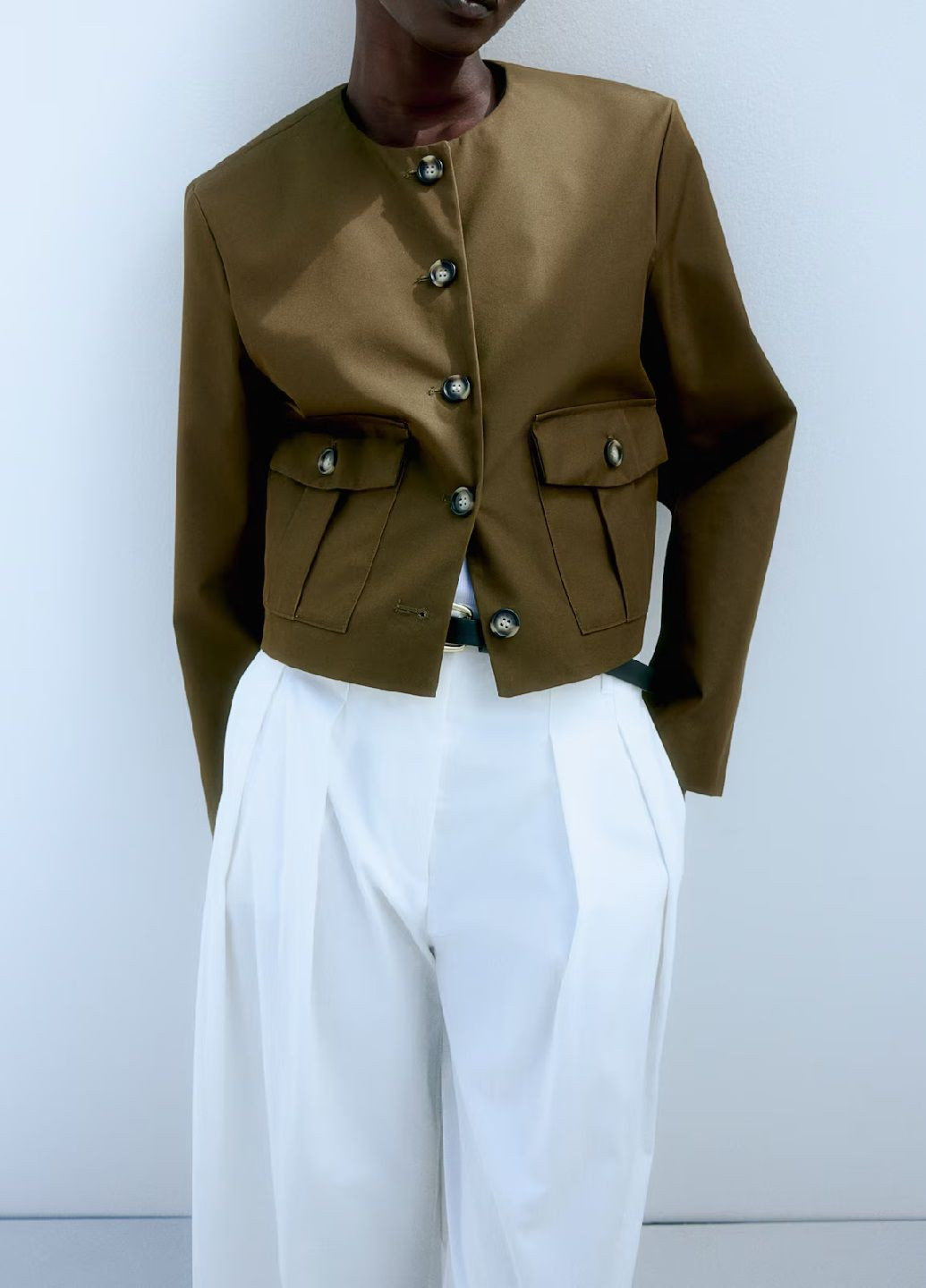 Оливковая (хаки) демисезонная куртка H&M