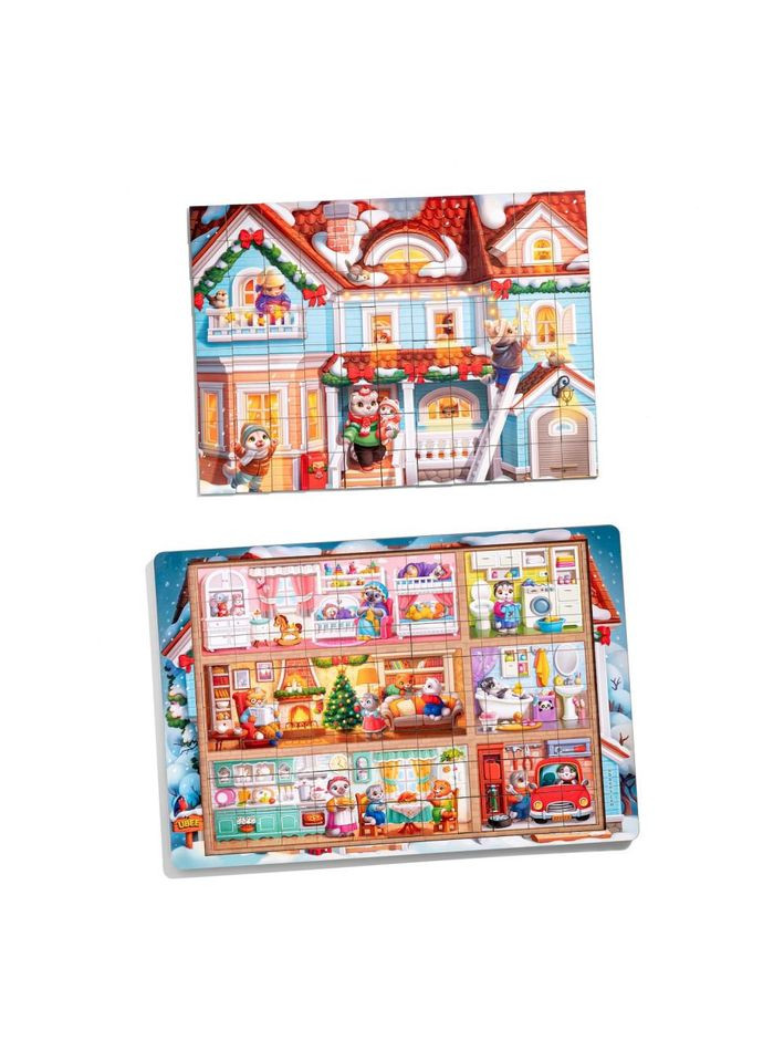 Пазл дитячий дерев'яний "Котячий будинок" (ПСД249) PSD249, 176 елементів No Brand (330602150)