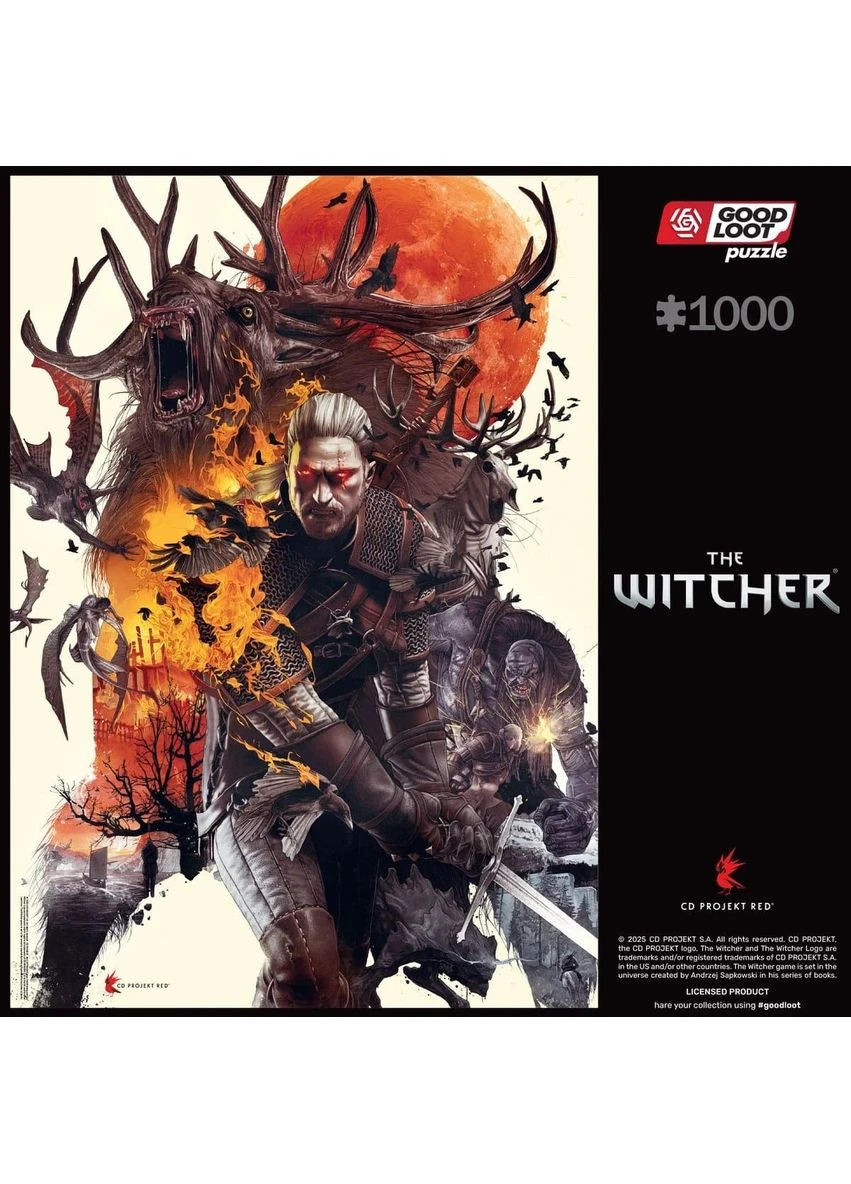 Пазл картонний 1000 елементів з ілюстрацією монстрів The Witcher GoodLoot (388414314)