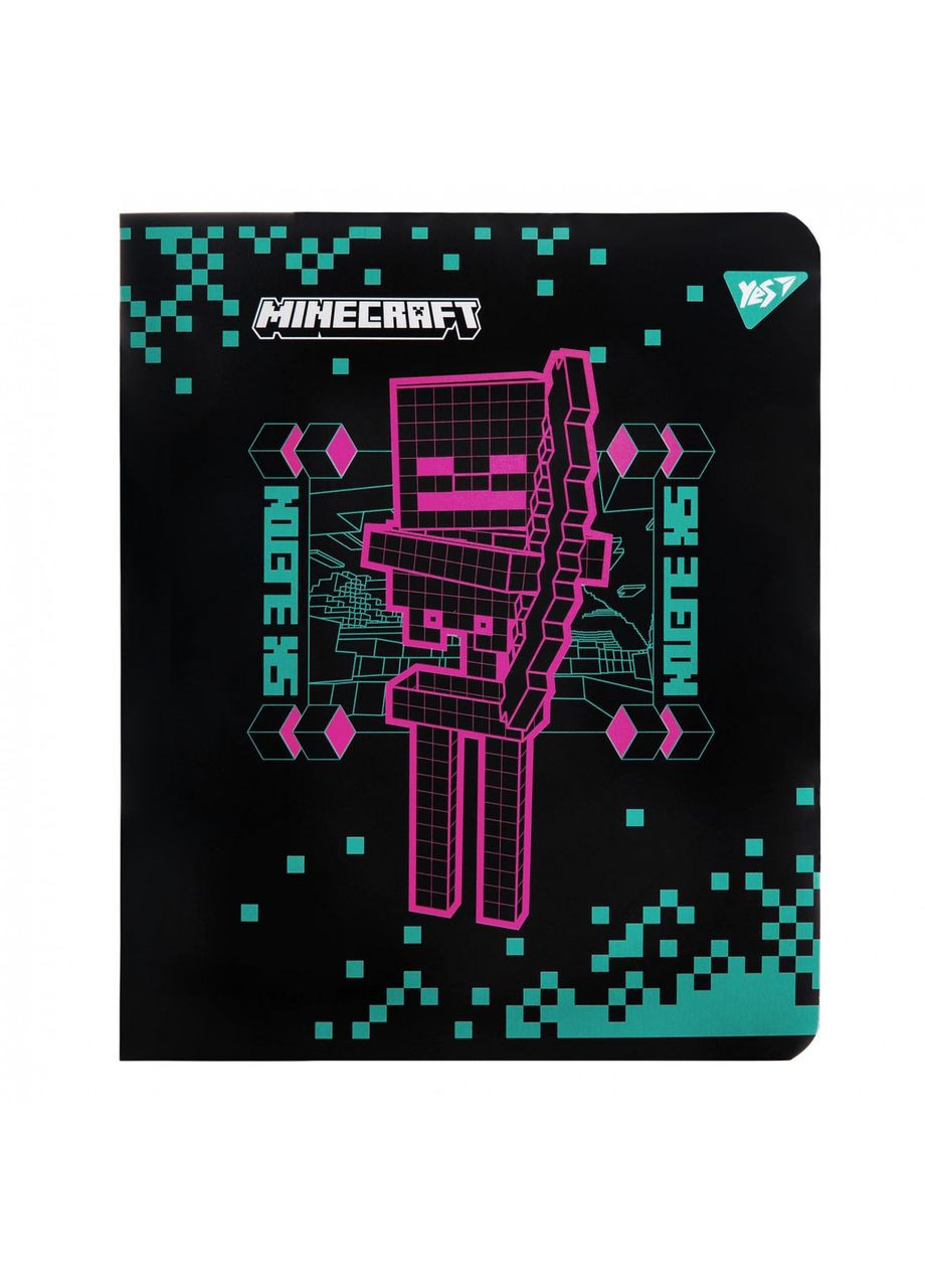 Тетрадь для школьника Minecraft. Black А5 12 листов клетка, серия премиум Yes (356678768)