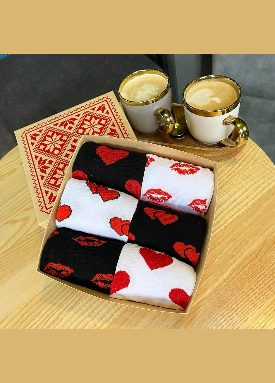 Комбіновані бокс чоловічих шкарпеток 40-45 на 6 пар у подарунковій коробці Vakko (307009074)