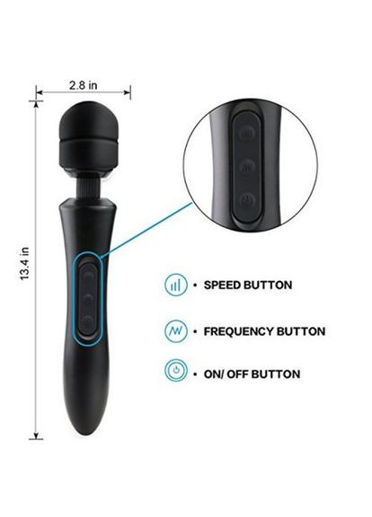 Вибратор микрофон мощный вибромассажер Black Magic Wand на аккумуляторе в стиле Hitachi для клитора и массажа Lovetoy (303883512)