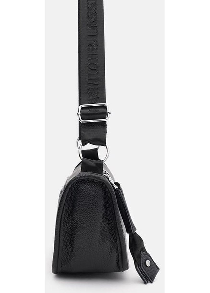 Сумка на плече крос-боді для телефону жіноча з натуральної шкіри маленька Чорний 37274 Keizer (353690060)