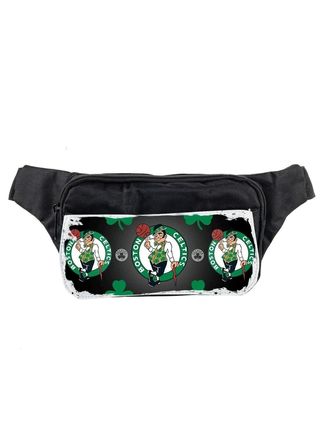 Сумка на пояс (через плечо) бананка, баскетбольная команда Boston Celtics #003 унисекс, 14*22 см, черный No Brand (316123248)