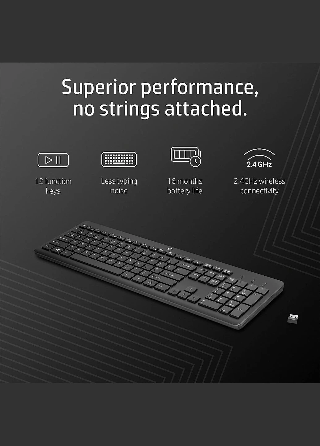 Клавиатура 230 WL black HP (316631623)