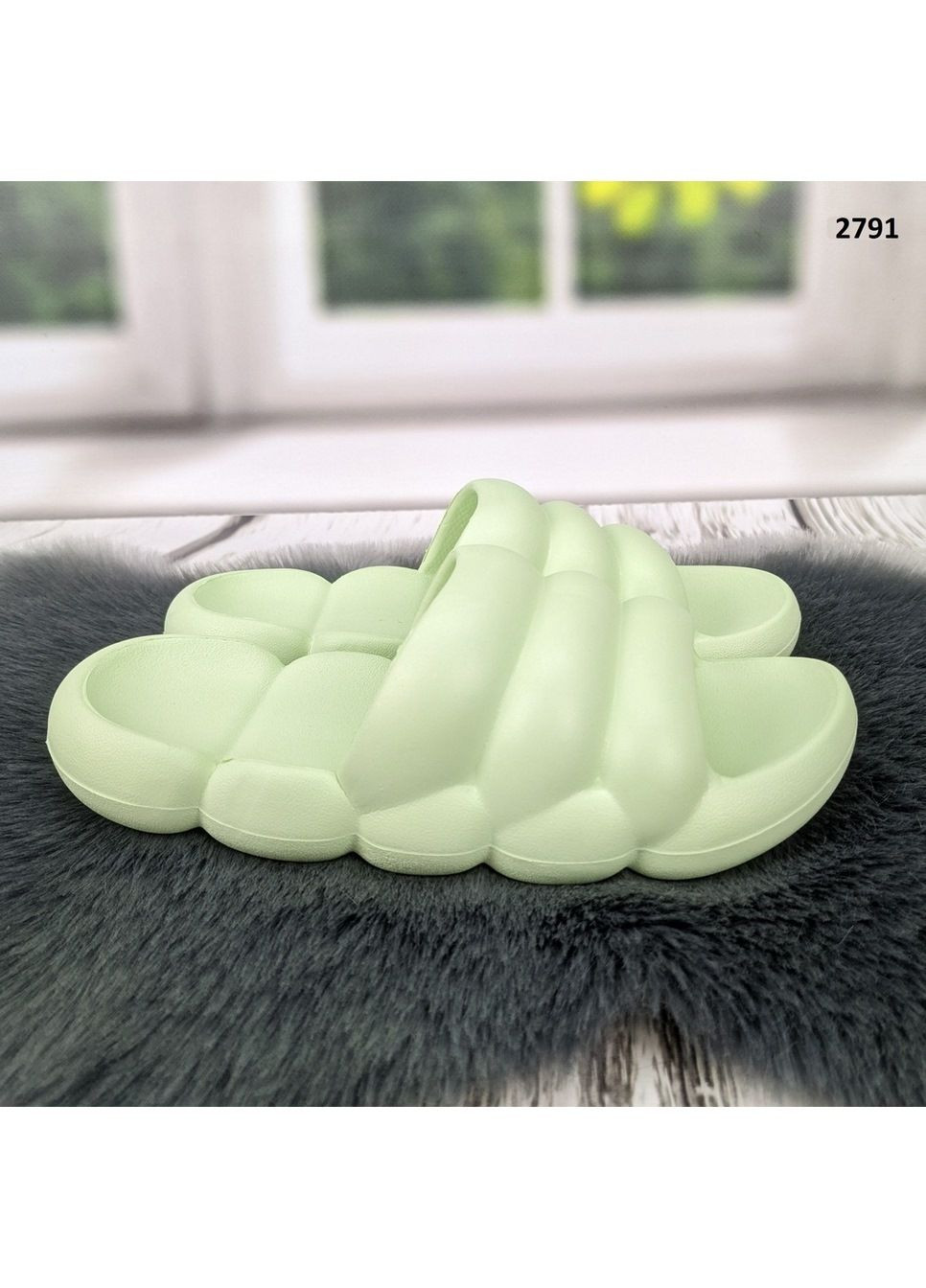 Мятные шлепанцы женские Fashion