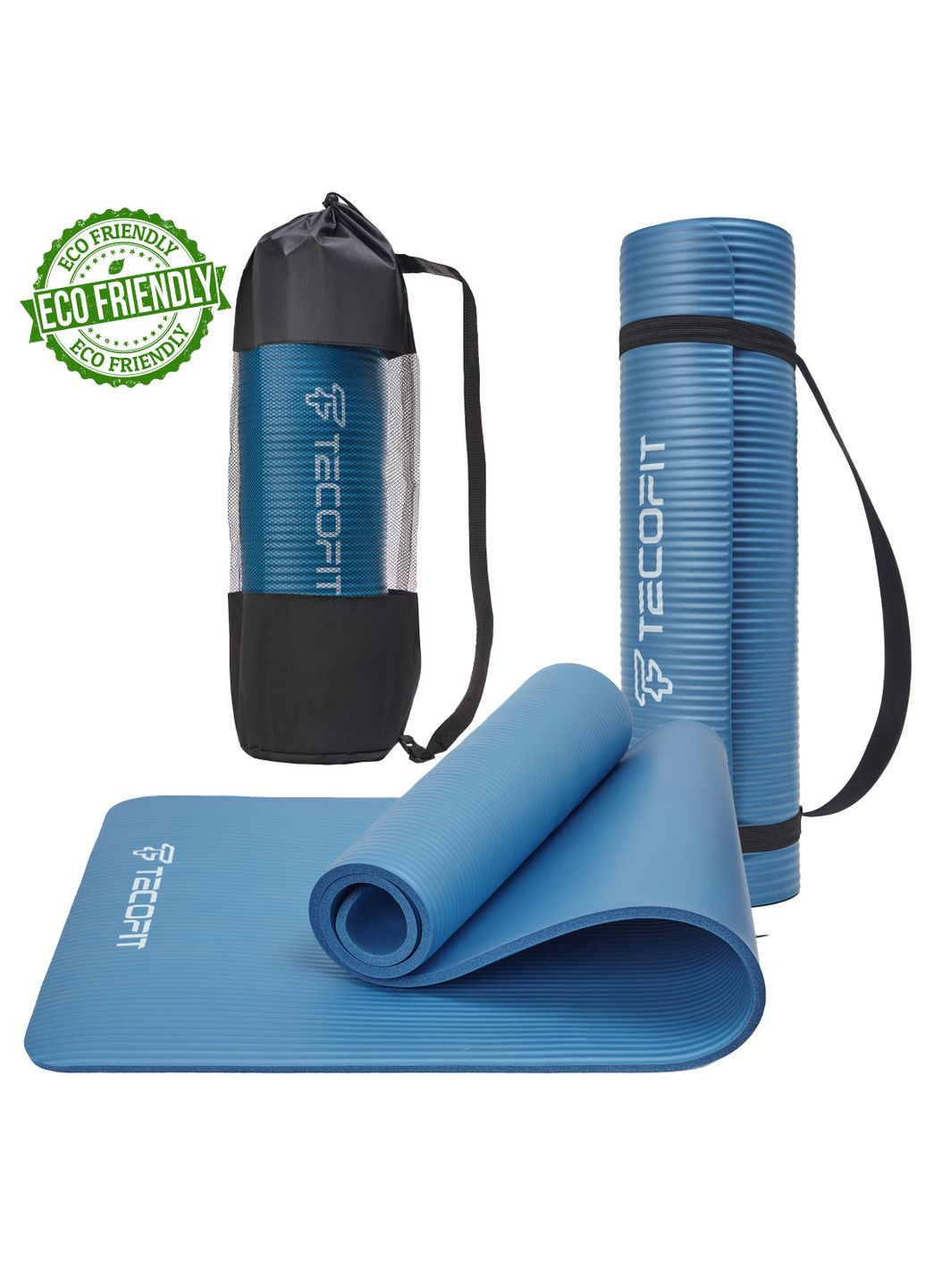 Коврик/мат NBR 183x61x1 см Blue + чехол-сумка в подарок (TOP20106462/1) TECOFIT (370439633)