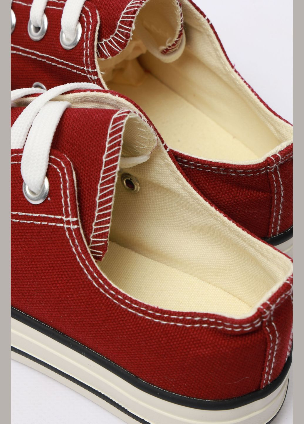 Бордові кеди жіночі бордового кольору на шнурівці Let's Shop