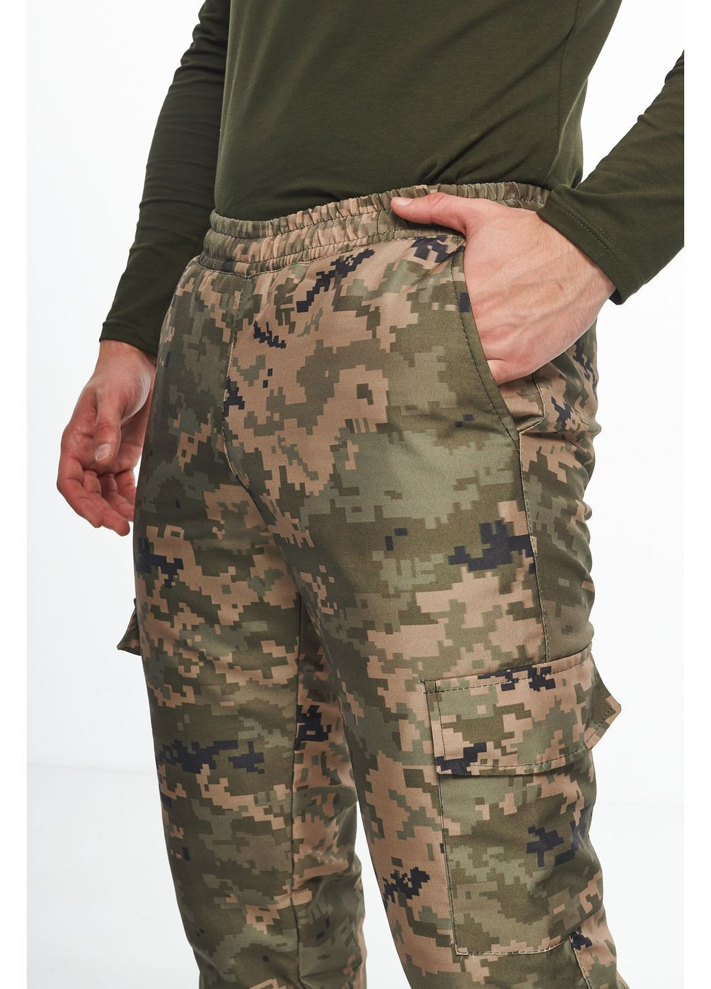 Чоловічі штани Softshell на флісі 'Terra Hot' (Зелений Піксель) / Тактичні утеплені штани карго Демісезон Intruder (366280570)