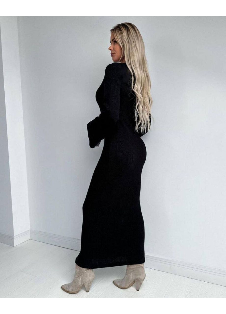 Чорна повсякденний сукня жіноча Гермес однотонна